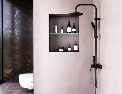 DX220910300_xxx Apollo, душевая система со смесителем-полкой: верхний душ 230мм, ручной душ 120мм, DX220910300_xxx Apollo, душевая система со смесителем-полкой: верхний душ 230мм, ручной душ 120мм,