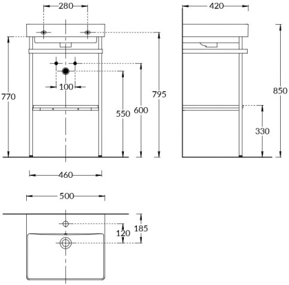 Структура металлическая PRO напольная 50, черная матовая PRO.50.01\BLK.M