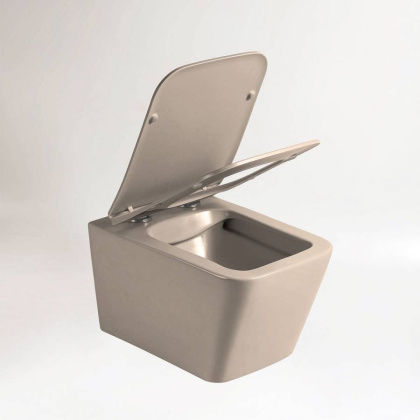 Унитаз подвесной Q-Line VT1-12MC безободковый, цвет капучино мат., ультратонкое soft close сиденье Унитаз подвесной Q-Line VT1-12MC безободковый, цвет капучино мат., ультратонкое soft close сиденье