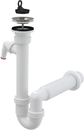 Сифон трубчатый с нержавеющей peшeткой DN70 и штуцером Сифон трубчатый с нержавеющей peшeткой DN70 и штуцером