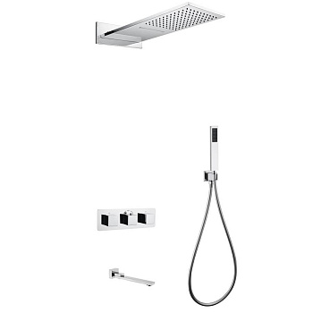 Душевая система ABBER Daheim AF8253 скрытого монтажа с изливом, термостат, хром Душевая система ABBER Daheim AF8253 скрытого монтажа с изливом, термостат, хром