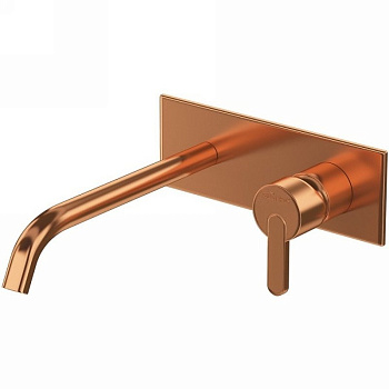 LEAF-BLI1-SS Смеситель для раковины встраиваемый, однорычажный, излив и ручка на единой площадке, длина излива 23 см, исполнение sunset