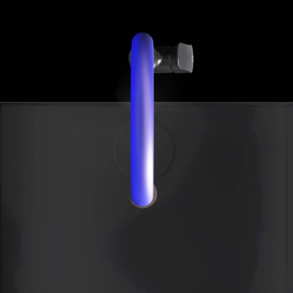 F8007827 Like, смеситель для кухни с каналом для питьевой воды и гибким изливом, черн., синий излив