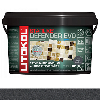 Затирка эпоксидная STARLIKE DEFENDER EVO, S.140 NERO GRAFITE 1кг Затирка эпоксидная STARLIKE DEFENDER EVO, S.140 NERO GRAFITE 1кг