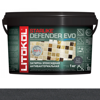 Затирка эпоксидная STARLIKE DEFENDER EVO, S.140 NERO GRAFITE 1кг Затирка эпоксидная STARLIKE DEFENDER EVO, S.140 NERO GRAFITE 1кг