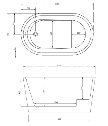 Акриловая ванна Abber 130х75 AB9277 Акриловая ванна Abber 130х75 AB9277