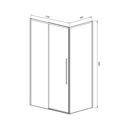Душевой уголок Slim-N VSR-4SN8011CGB, 1100*800, хром, стекло тонированное