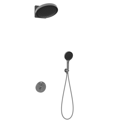 Душевой комплект Inspire VSFW-3I22MT3GM встраиваемый, термостат, двухрежимный, вороненая сталь