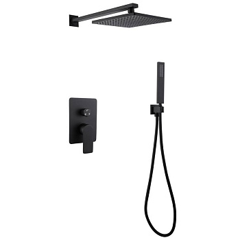 Душевая система ABBER Weiss Insel AF8018B скрытого монтажа без излива, черная матовая Душевая система ABBER Weiss Insel AF8018B скрытого монтажа без излива, черная матовая