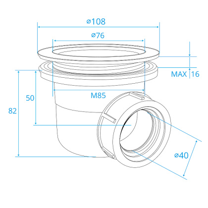 Сифон для душевых поддонов RGW S-10 90 мм, RGW 18241110-00 Сифон для душевых поддонов RGW S-10 90 мм, RGW 18241110-00