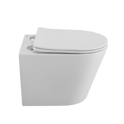 FLAY-R Унитаз подвесной безободковый с сиденьем дюропласт soft close, BB053CHR/SC FLAY-R Унитаз подвесной безободковый с сиденьем дюропласт soft close, BB053CHR/SC