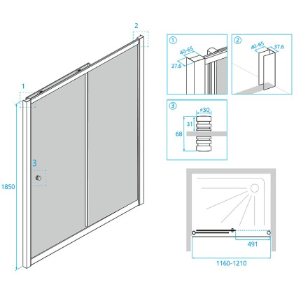Душевая дверь RGW Classic CL-12 120 04091212-11 профиль Хром стекло прозрачное Душевая дверь RGW Classic CL-12 120 04091212-11 профиль Хром стекло прозрачное