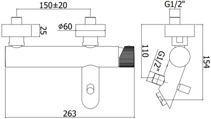 Смеситель для ванны с душем Paffoni Jo JO022NO Смеситель для ванны с душем Paffoni Jo JO022NO
