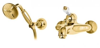 VINTAGE-VDM-01-Sw Смеситель для ванны и душа с ручным душем Исполнение: Хром, Ручки: Swarovski  VINTAGE-VDM-01-Sw Смеситель для ванны и душа с ручным душем Исполнение: Хром, Ручки: Swarovski