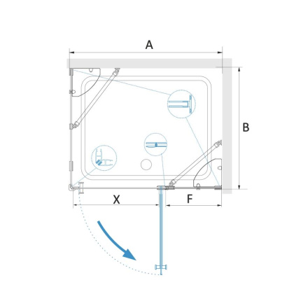 Душевой уголок RGW Hotel HO-44 80x120 петли Хром стекло прозрачное