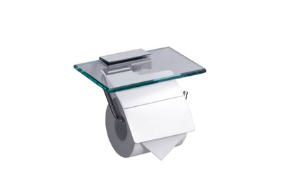 Держатель туалетной бумаги с полкой RUSH Edge, хром, 10х18х11 см, хром, ED77131