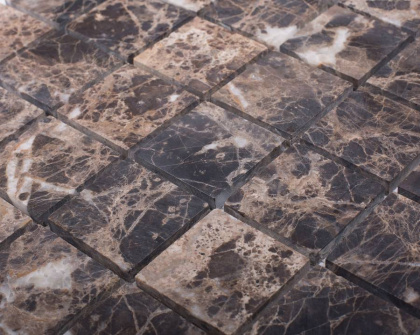 Мозаика, нат. мрамор, DARK EMPERADOR MATT 48x48, Classic