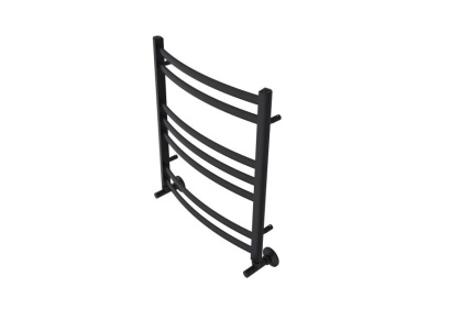 Полотенцесушитель водяной Aquatek (Акватек) Лугано П7 500х600 мм, черный муар, подключение нижнее/диагональное, сверхпрочная пищевая нержавеющая сталь AISI 304L, гарантия 10 лет