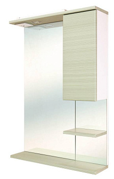 Шкаф-зеркало Onika Элита 60, оливковый, правый, с подсветкой