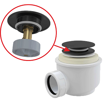 Сифон для душевого поддона CLICK/CLACK, черный матовый Сифон для душевого поддона CLICK/CLACK, черный матовый