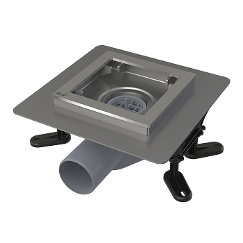 Сливной трап из нержавеющей стали низкий 130×130 мм боковой сток, без pешетки, гидрозатвор мокрый Сливной трап из нержавеющей стали низкий 130×130 мм боковой сток, без pешетки, гидрозатвор мокрый