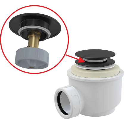 Сифон для душевого поддона CLICK/CLACK, черный матовый Сифон для душевого поддона CLICK/CLACK, черный матовый