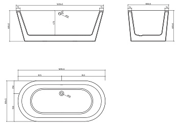 Акриловая ванна BELBAGNO BB202-1700-800