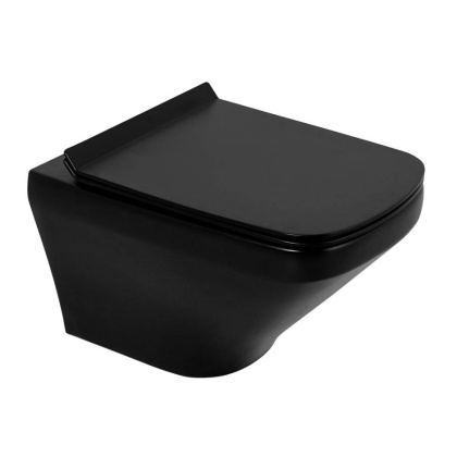 SELA Сиденье дюропласт, soft close, металлическое крепление, черное матовое, BB3201SC-MB