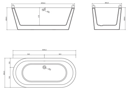 Акриловая ванна BELBAGNO BB202-1700-800 Акриловая ванна BELBAGNO BB202-1700-800