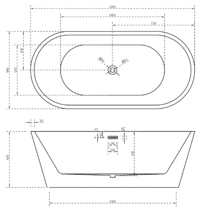 Акриловая ванна Abber 150х80 AB9203-1.5 Акриловая ванна Abber 150х80 AB9203-1.5