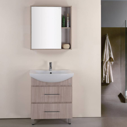 Шкаф-зеркало Onika Дельта 70 ясень шимо, универсальный Шкаф-зеркало Onika Дельта 70 ясень шимо, универсальный