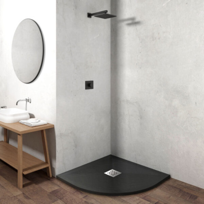 Поддон для душа из искусственного камня VST-4SQ9090A, 900*900*25, антрацит Поддон для душа из искусственного камня VST-4SQ9090A, 900*900*25, антрацит