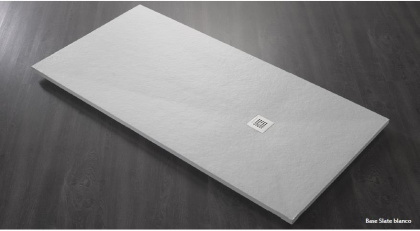 BASE Поддон радиусный из искусственного мрамора (акрон) с сифоном и решеткой из нерж. стали в комплекте, PLATO/BASE/SLATE/90/ANG/NEGRO/90x90, структур BASE Поддон радиусный из искусственного мрамора (акрон) с сифоном и решеткой из нерж. стали в комплекте, PLATO/BASE/SLATE/90/ANG/NEGRO/90x90, структур