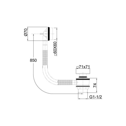 Слив-перелив для ванны Allen Brau Infinity 5.21028-31 черный матовый