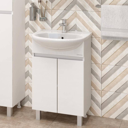 Тумба Onika Милтон 60 напольная, белая (ум. Уют 60)