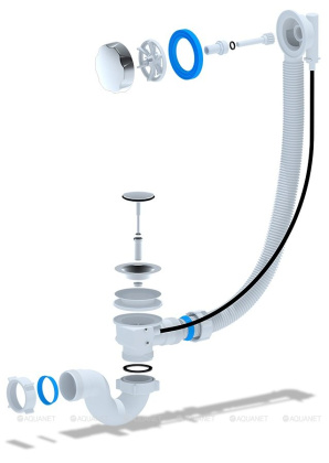 Слив-перелив для ванны Ани Пласт EMS701, шт Слив-перелив для ванны Ани Пласт EMS701, шт