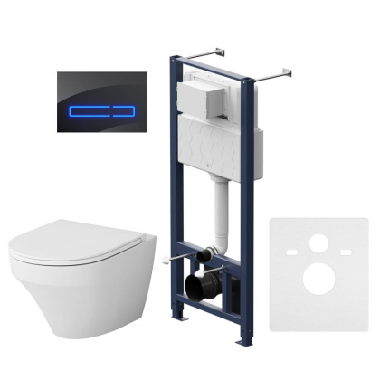 IS450A38.501700 Инсталляция с клавишей Touchless Pro стекло, черн. с подвесным унитазом Inspire FlashClean с сид м/л