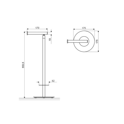 Держатель для туалетной бумаги напольный EXCELLENT Kobo (хром) Держатель для туалетной бумаги напольный EXCELLENT Kobo (хром)