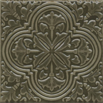 Декор Фес зелёный глянцевый 15x15x0,69