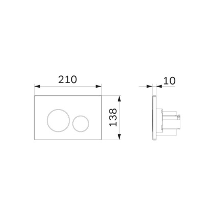 I049001 Pro L, клавиша для Инсталляции пневматическая, пластик, Белый