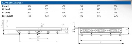 Душевой лоток 45 см Creto Walkway CRE-450 WN-P с решеткой, хром Душевой лоток 45 см Creto Walkway CRE-450 WN-P с решеткой, хром