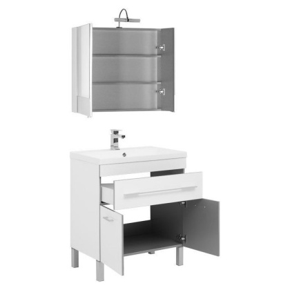 Мебель для ванной Aquanet Верона 75 белый (напольный 1 ящик 2 дверцы) Мебель для ванной Aquanet Верона 75 белый (напольный 1 ящик 2 дверцы)