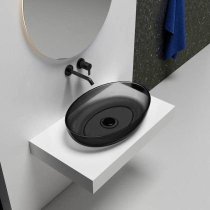 Раковина накладная прозрачная ABBER Kristall AT2801Onyx Раковина накладная прозрачная ABBER Kristall AT2801Onyx