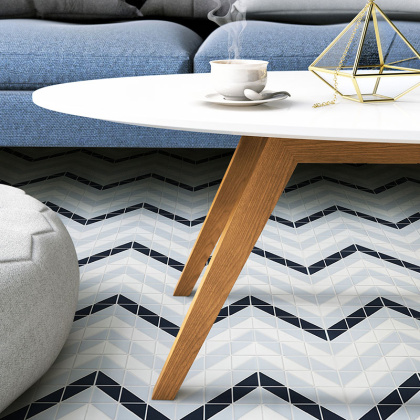 Керамическая мозаика, WAVE BLUE, Albion