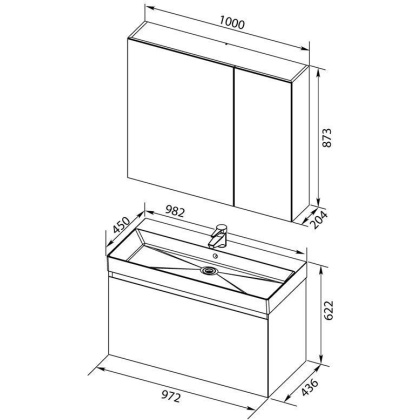 Мебель для ванной Aquanet Нью-Йорк 100 орех Мебель для ванной Aquanet Нью-Йорк 100 орех