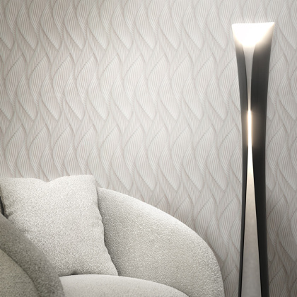 Обои виниловые Трессаж мотив, белый