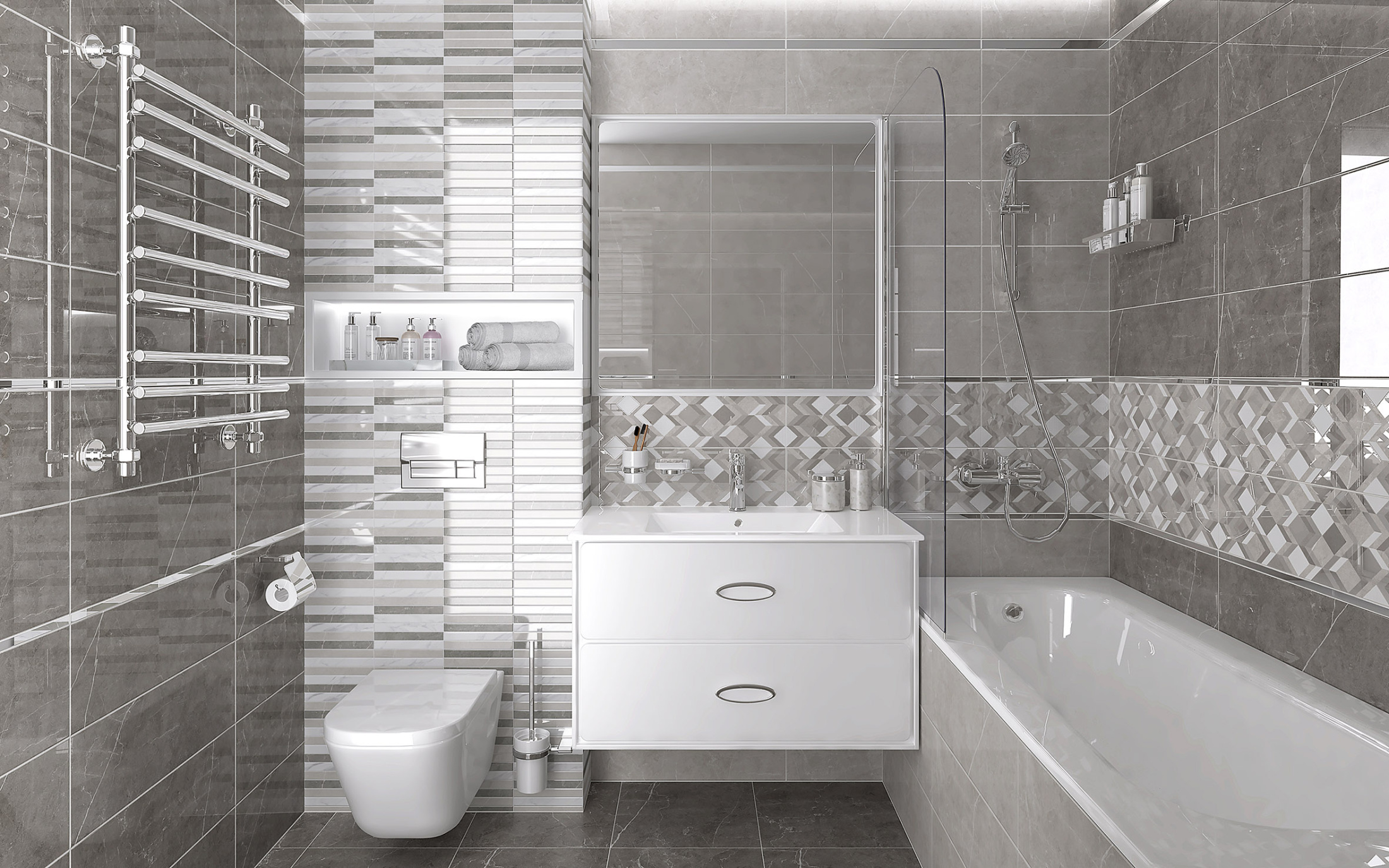 Escada плитка настенная светлый 60133 20х60