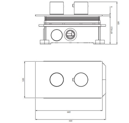 Смеситель термостатический для душа скрытого монтажа OMNIRES CONTOUR CT8036AT (антрацит)