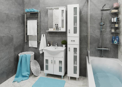 Тумба Onika Кристалл 60 напольная, белая (ум. Байкал 60)