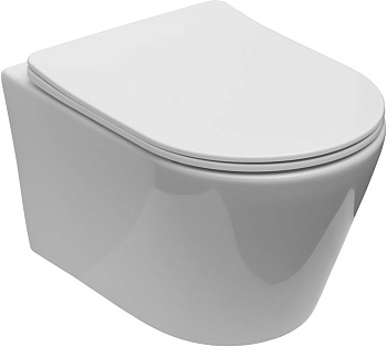 Унитаз подвесной безободковый Creto Logan L5 1005-001-L6W с крышкой-сиденьем микролифт, белый Унитаз подвесной безободковый Creto Logan L5 1005-001-L6W с крышкой-сиденьем микролифт, белый